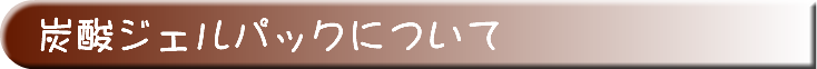 炭酸ジェルパックについて